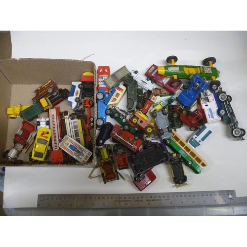 55 - GROUP OF UNBOXED PLAYWORN DIECASTS WITH FAULTS FEATURING TRIANG RACING CAR