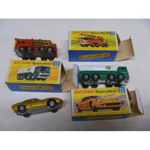 28 - 3 LESNEY MATCHBOX SUPERFAST MODELS (DIECAST VGC, BOXES ORIGINAL)