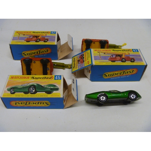 31 - 3 LESNEY MATCHBOX SUPERFAST MODELS (DIECAST VGC, BOXES ORIGINAL)