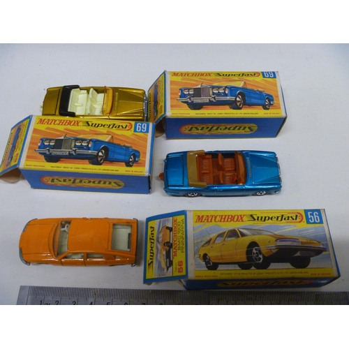 35 - 3 LESNEY MATCHBOX SUPERFAST MODELS (DIECAST VGC, BOXES ORIGINAL)