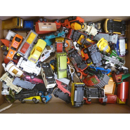 4 - GOOD QTY OF VARIOUS PLAYWORN DIECASTS MOSTLY BY MATCHBOX AND CORGI