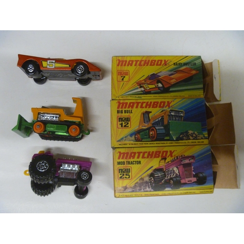 46 - 3 LESNEY MATCHBOX SUPERFAST MODELS (DIECAST VGC, BOXES ORIGINAL) FEATURING HAIRY HUSTLER