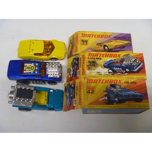 49 - 3 LESNEY MATCHBOX SUPERFAST MODELS (DIECAST VGC, BOXES ORIGINAL) FEATURING TYRE FRYER