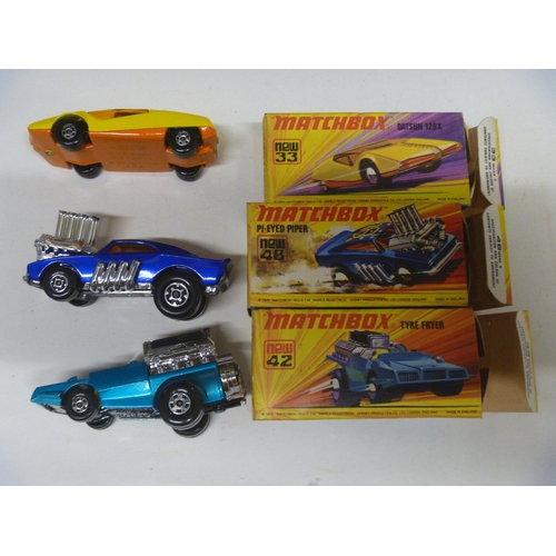 49 - 3 LESNEY MATCHBOX SUPERFAST MODELS (DIECAST VGC, BOXES ORIGINAL) FEATURING TYRE FRYER