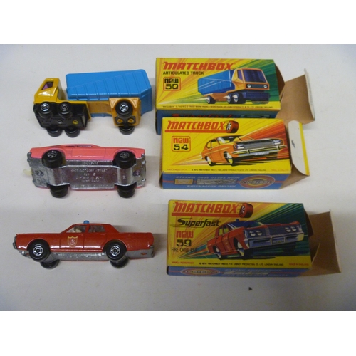 50 - 3 LESNEY MATCHBOX SUPERFAST MODELS (DIECAST VGC, BOXES ORIGINAL) FEATURING FORD CAPRI