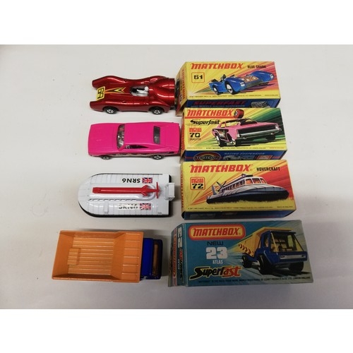 51 - 4 LESNEY MATCHBOX SUPERFAST MODELS (DIECAST VGC, BOXES ORIGINAL) FEATURING HOVERCRAFT