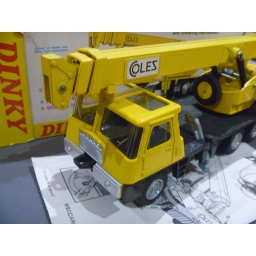 29 - VINTAGE DINKY TOYS WITH ORIGINAL BOX COLES CRANE (RIGGING NEEDS RE-DOING)
