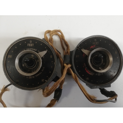 VINTAGE WORLD WAR 2 SPITFIRE GUN CAMERA COUNTERS x2