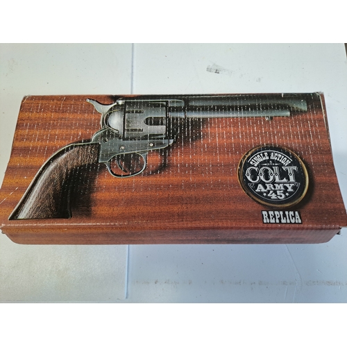 ****WE WILL NOT POST THIS ITEM**** SINGLE ACTION ARMY COLT '45 REPLICA GUN WITH BULLETS BY KOLSER (THIS REPLICA DOES NOT FIRE A PROJECTILE OF ANY KIND)