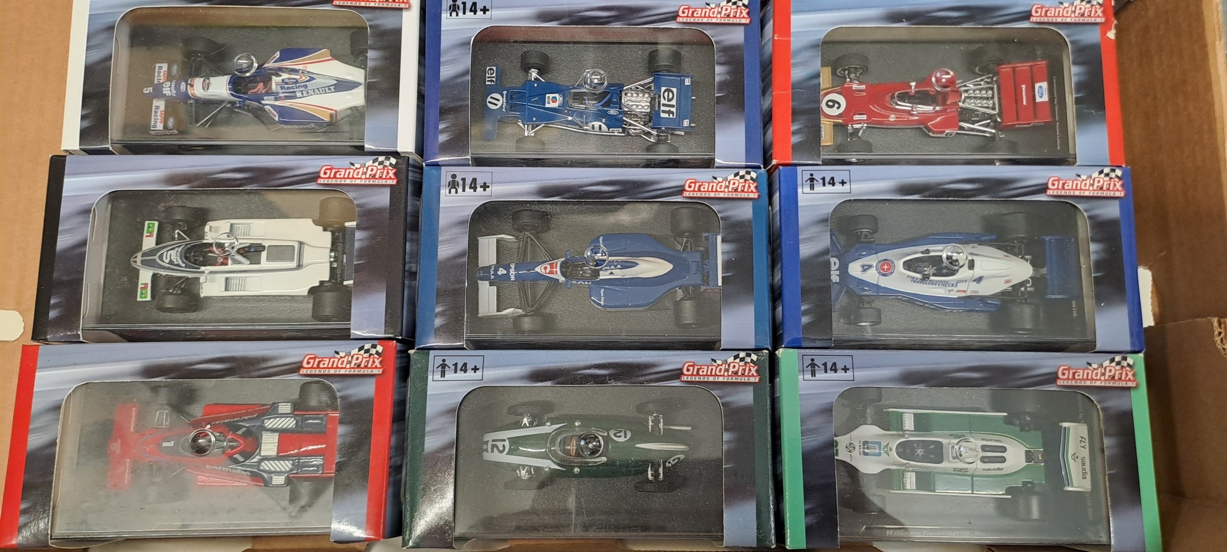 9 ATLAS FORMULA ONE RACING CARS - SUPERBLY DETAILED MODELS CONTAINED ...