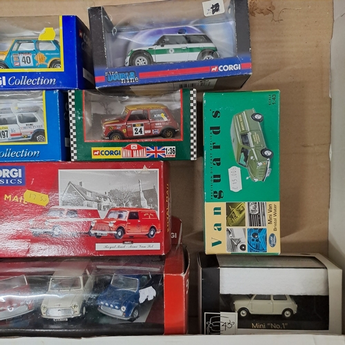 17 - INTERESTING GROUP OF MINI MODELS TO INCLUDE THE ITALIAN JOB SET AND MANY MORE BY CORGI AND VANGUARDS