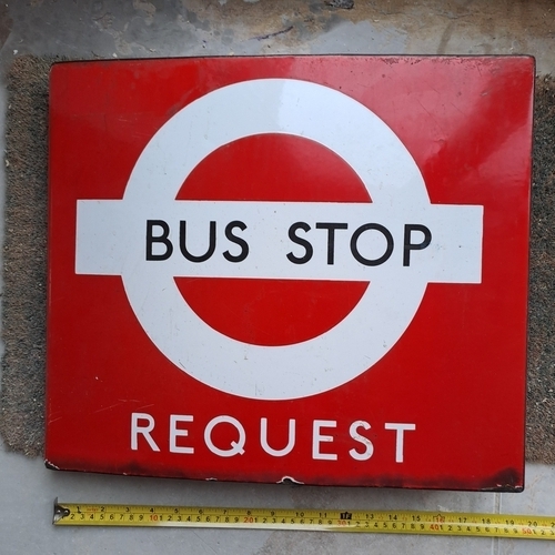 VINTAGE ORIGINAL DOUBLE SIDED LONDON TRANSPORT BUS STOP SIGN