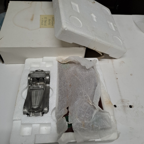 154 - MATCHBOX PEWTER JAGUAR SS100 WITH STAND