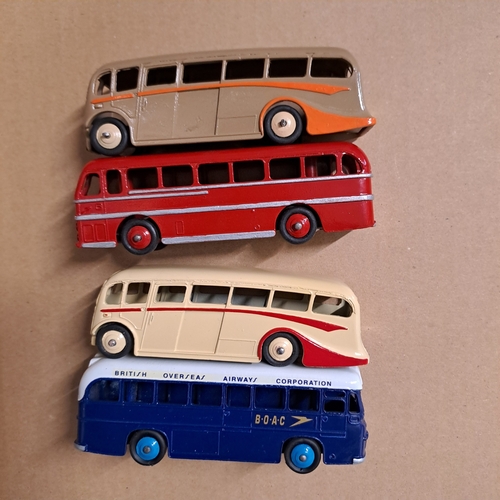 24 - 4 DINKY TOYS RESTORED / RE -CAST MODELS SINGLE DECK BUSES / COACHES