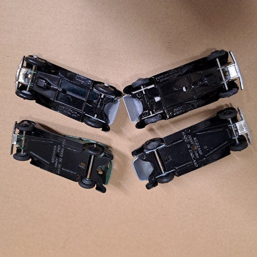 29 - 4 DINKY TOYS RESTORED / RE -CAST MODELS BRITISH SALMSON 4 SEATER ROLLS ROYCE ETC