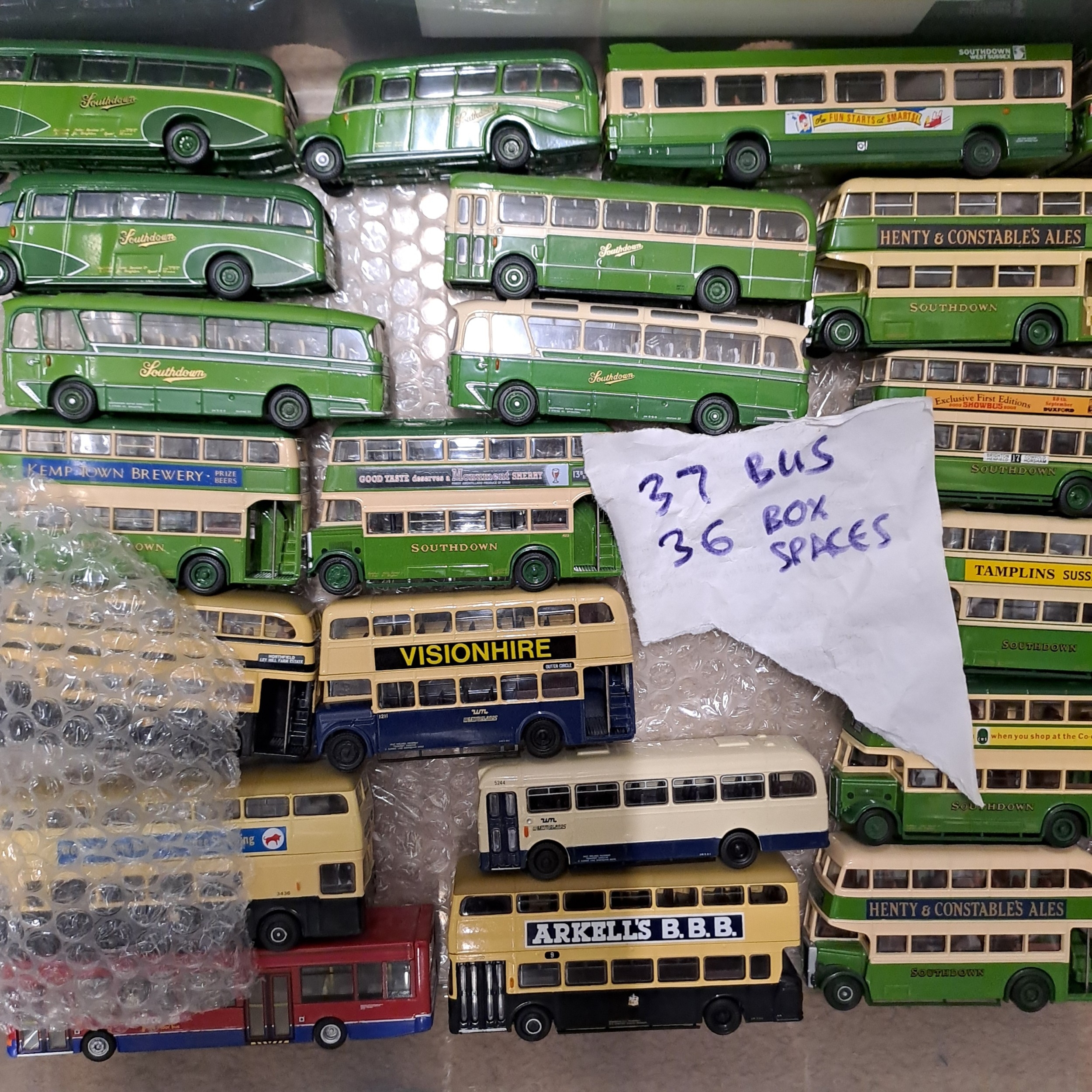 COLLECTION OF 37 EFE BUSES TOGETHER WITH 36 ASSOCIATED BOXES