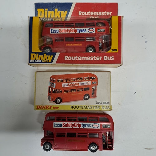 2 DINKY TOYS ESSO ROUTEMASTER BUSES