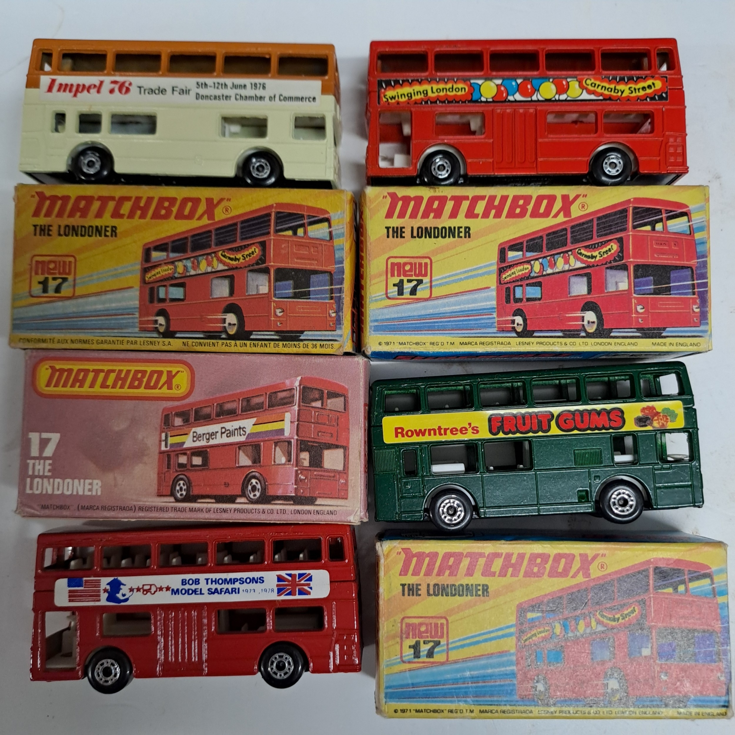 4 LESNEY MATCHBOX BOXED BUSES