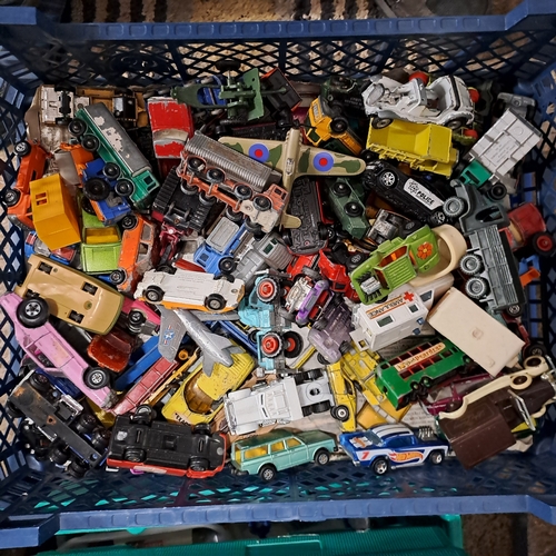 186 - TRAY OF VINTAGE PLAYWORN DIECASTS MATCHBOX AND CORGI