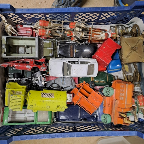 190 - TRAY OF VINTAGE PLAYWORN DIECASTS MATCHBOX DINKY AND CORGI