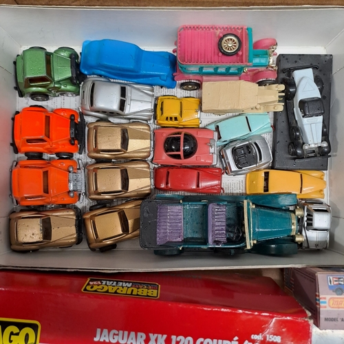 229 - TRAY OF VINTAGE DIECAST BURAGO CORGI MATCHBOX ROLLS ROYCE COLLECTION - INTERESTING LOT