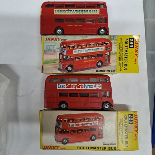 2 VINTAGE DINKY TOYS ROUTEMASTER BUS