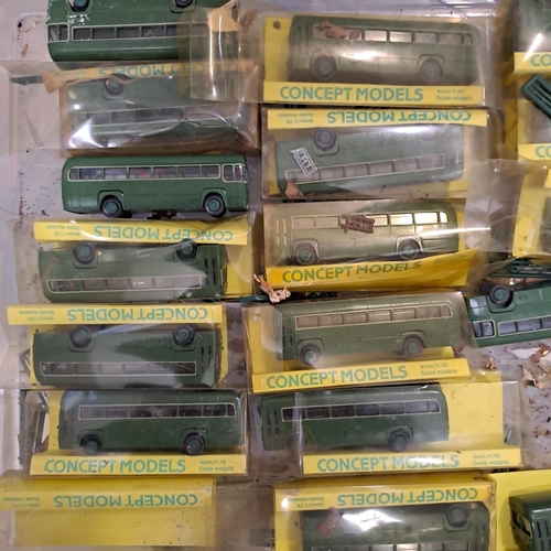 34 - APPROX 20 CONCEPT PLASTIC BUS MODELS BOXES DIRTY / DAMAGED
