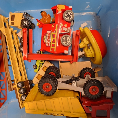 43 - DINKY TOYS AVELING BARFORD CENTAUR SCOOBY DOO FIRE ENGINE AND MATCHBOX SUPERKINGS BRIDGE LAYER