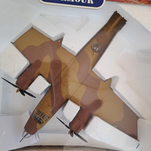 24 - FRANKLIN MINT ARMOUR COLLECTION MILITARY AIRCRAFT BOX WIDTH IS 52CM
