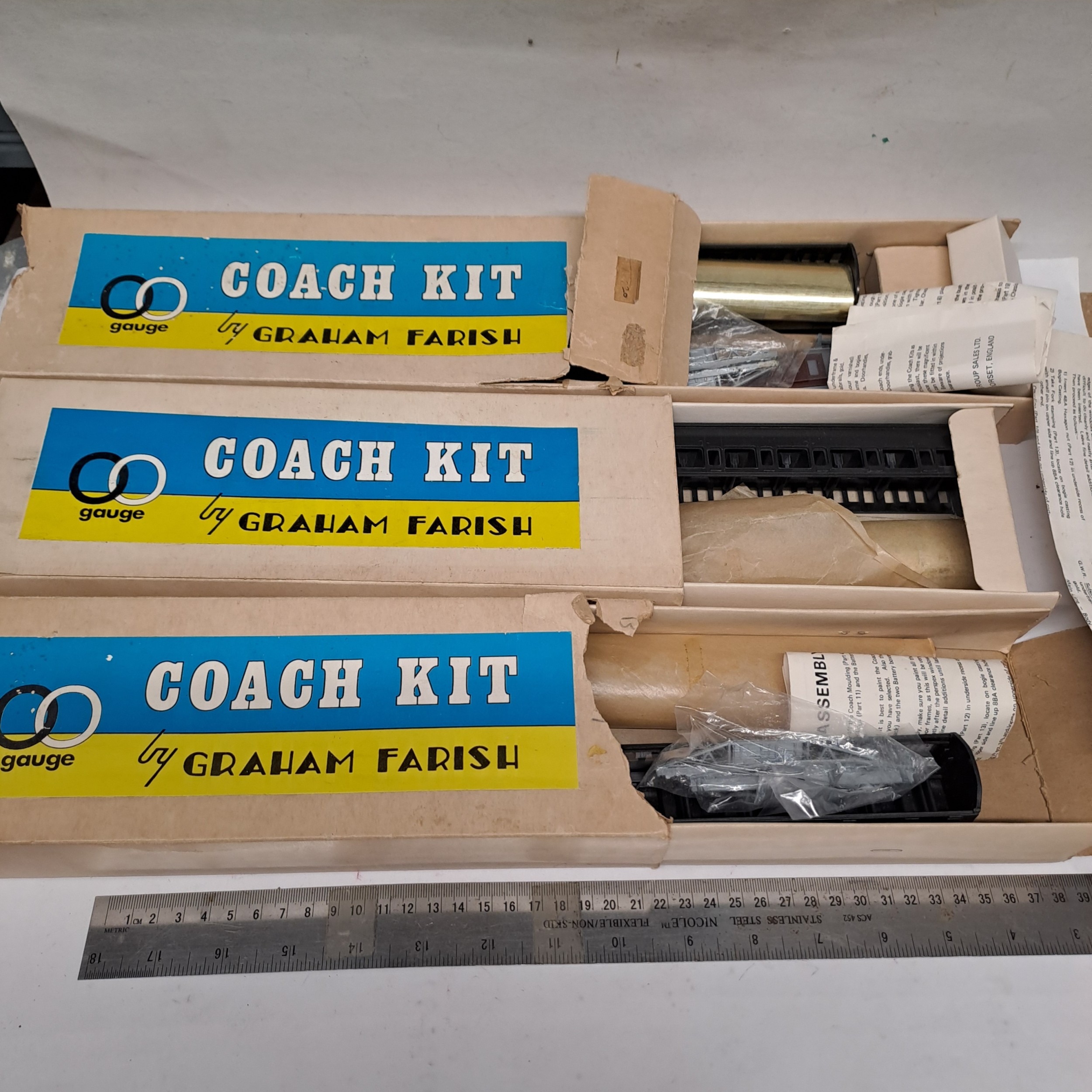 OO GAUGE MODEL RAILWAYS - 3x GRAHAM FARISH COACH KITS