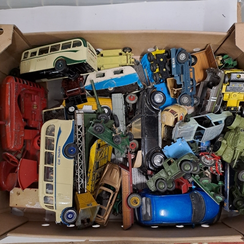 TRAY OF DIECAST CORGI DINKY AND MATCHBOX INCLUDING A LARGE SCALE MASSEY ...