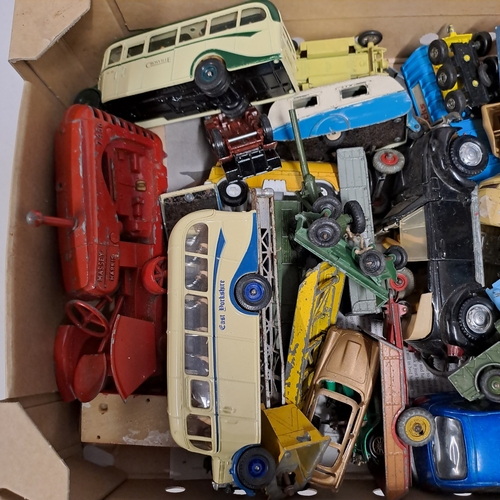 TRAY OF DIECAST CORGI DINKY AND MATCHBOX INCLUDING A LARGE SCALE MASSEY ...