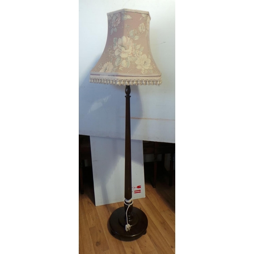 104 - Mahogany Standard Lamp & Shade