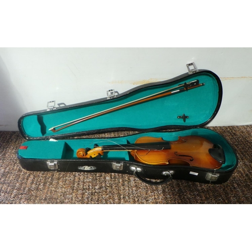 117 - Cased Child's Violin and Bow