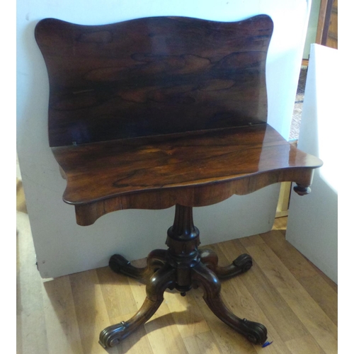 121 - Antique Burr Walnut Fold Over Breakfast Table