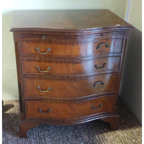 122 - 4 Drawer Bow Fronted Burr Walnut Chest