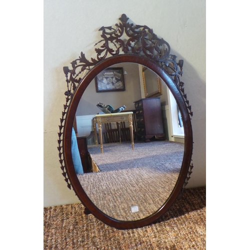 125 - Mahogany Oval Mirror