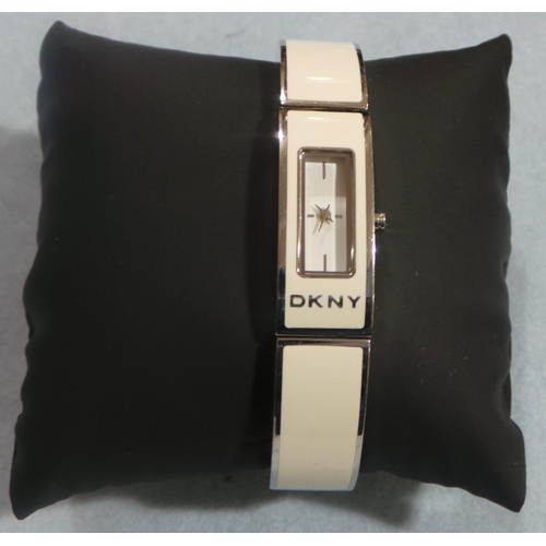 191 - Ladies DKNY Enamel Bracelet Watch with Box and Papers