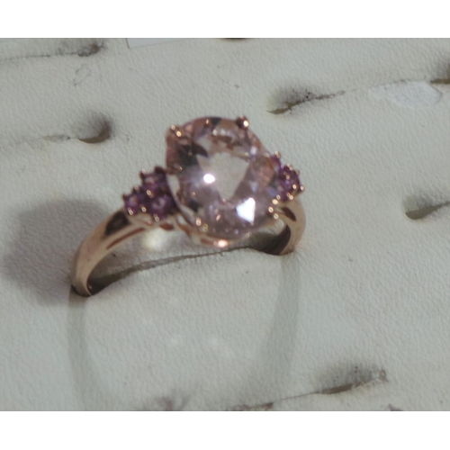 199 - Rose Gold Kunconite Cluster Ring