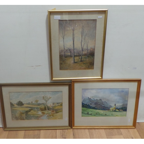 207 - Lot of Three Framed Watercolours