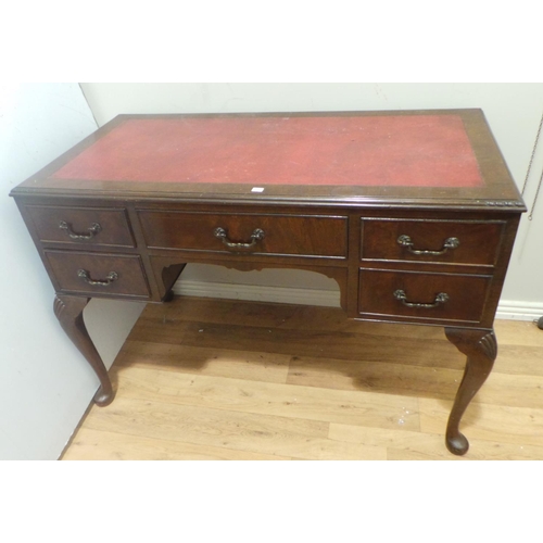 212 - Mahogany Leather Top Writing Desk