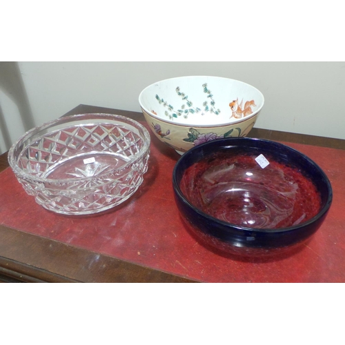 214 - Crystal Bowl, Chinese Bowl, Lustre Fruit Bowl