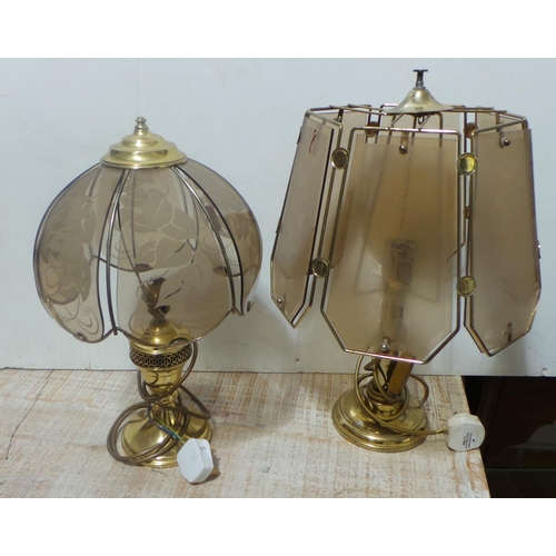 241 - Lot of 2 Brass Effect Table Lamps