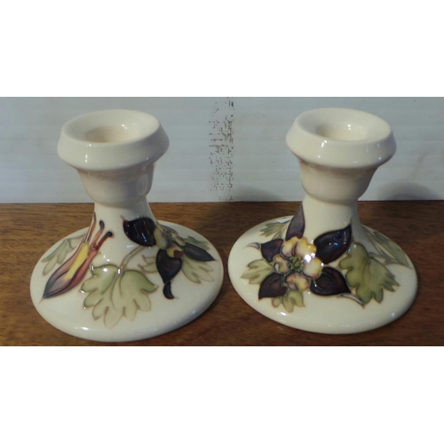 5 - Pair of Modern Moorcroft Candlestick Holders