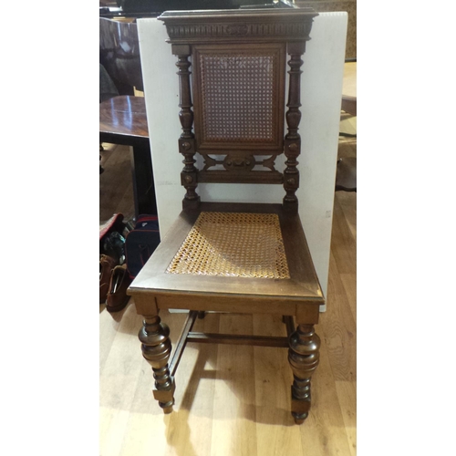 58 - Antique Oak Bergiere Back Hall Chair