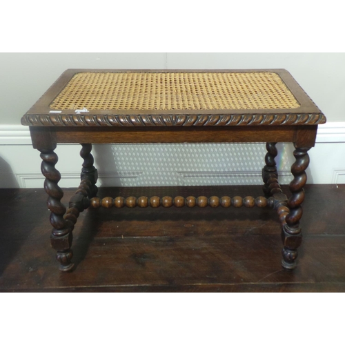 88 - Oak Barley Twist Bergere stool