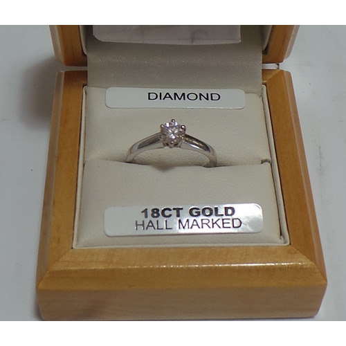 205 - 18ct Diamond Solitaire Engagement Ring