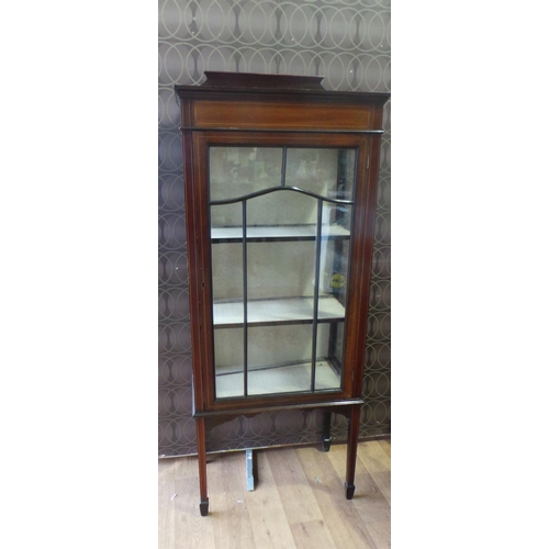 78 - One Door Inlaid Mahogany Display Cabinet