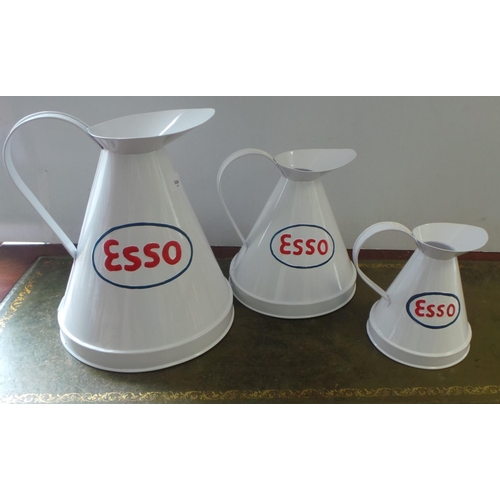 47 - Set of 3x Esso Oil Cans