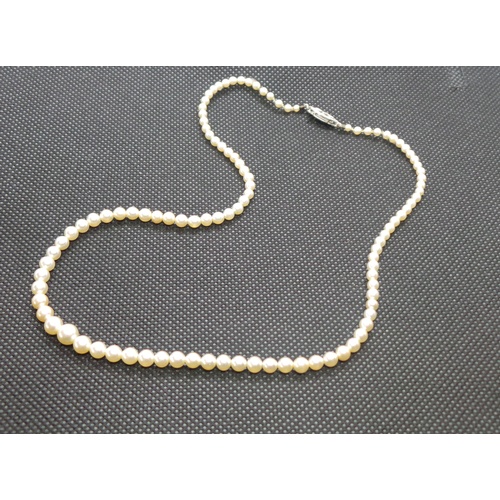 39 - Antique Pearl Necklet with White Gold Clasp